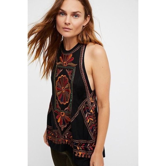 free people isabella embroidery  TANK TOP SIZE M - Picture 5 of 6